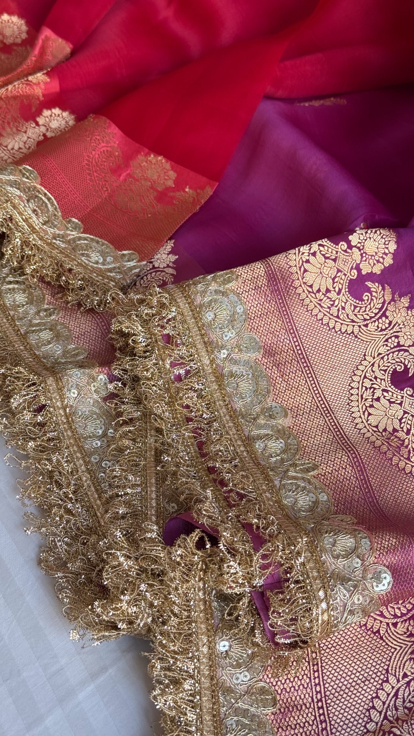 4D rang birangi shaded multicoloured Kora silk Banarasi saree